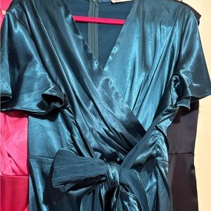 Grace Karin Teal Satin Dress